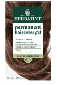 Obrázok pre Herbatint Prírodná permanentná farba na vlasy 6D - tmavá zlatá blond (170ml)