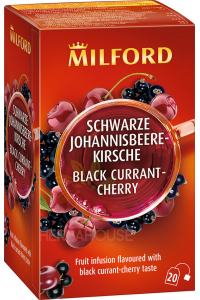 Obrázok pre Milford Ovocný čaj príchuťou čerešne a čiernych ríbezlí (20ks)