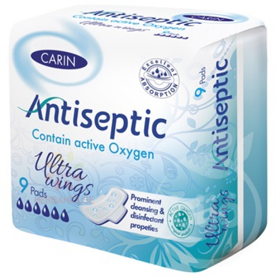 Obrázok pre CARIN Zdravotné hygienické vložky antiseptické (9ks)