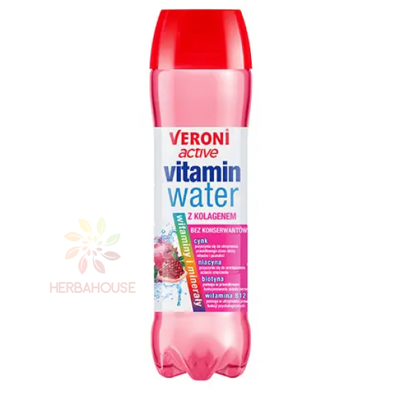 Obrázok pre Veroni Active Nesýtený vitamínový nápoj s kolagénom - červené hrozno a granátové jablko (700ml)