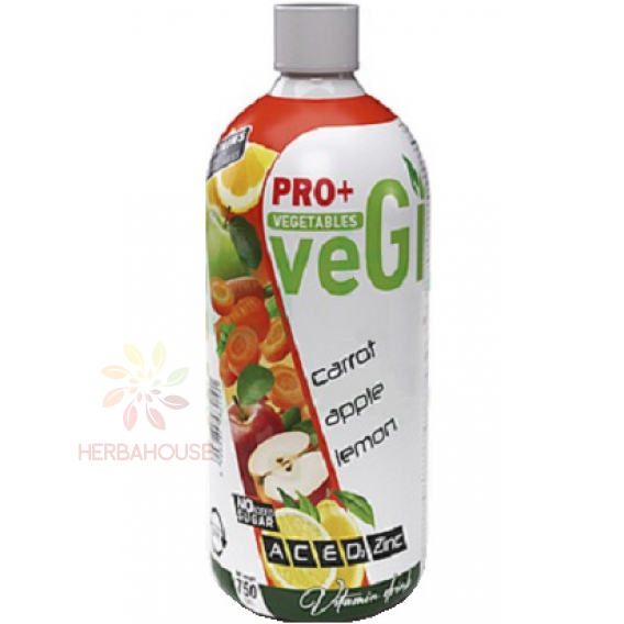 Obrázok pre PRO+ Vegetables Nesýtený nízkoenergetický nápoj s vitamínom A, C, E, D3, zinku a sladidlami - mrkva, jablko, citrón (750ml)