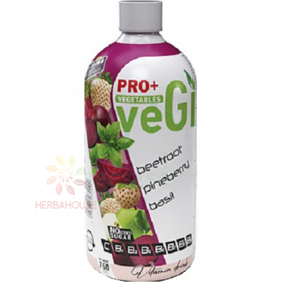 Obrázok pre PRO+ Vegetables Nesýtený nízkoenergetický nápoj s vitamínom C, B a sladidlami - cvikla, jahoda, jablko, bazalka (750ml)