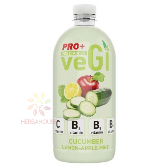 Obrázok pre PRO+ Vegetables Nesýtený nízkoenergetický nápoj s vitamínom C, B3, B5, B9 a sladidlami - uhorka, citrón, jablko, mäta (750ml)
