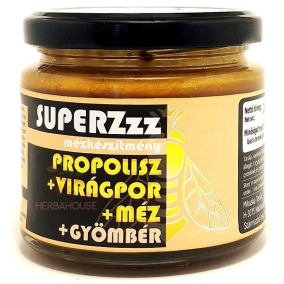 Obrázok pre SuperZzz Maďarský Med krémový propolis + peľ + zázvor (250g)