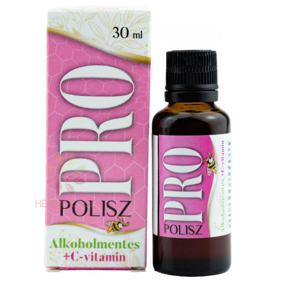 Obrázok pre Pro/Polisz propolisový výťažok s 1000mg Vitamínom C- bezalkoholové kvapky (30ml)