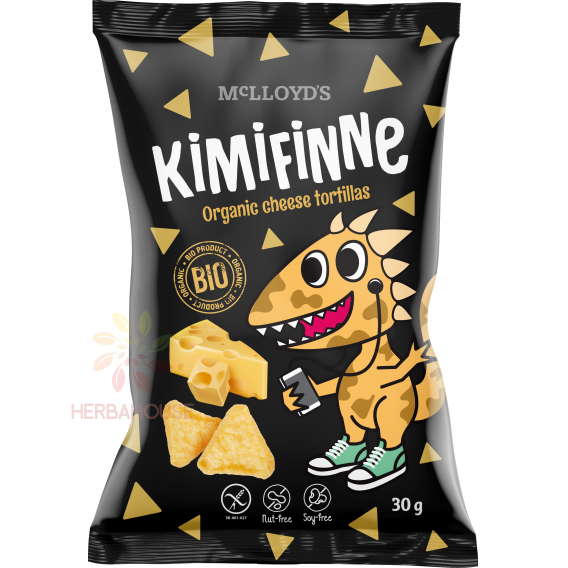 Obrázok pre McLloyd´s Kimifinne Bio Extrudované bezlepkové kukuričné chrumky s príchuťou syra (30g)