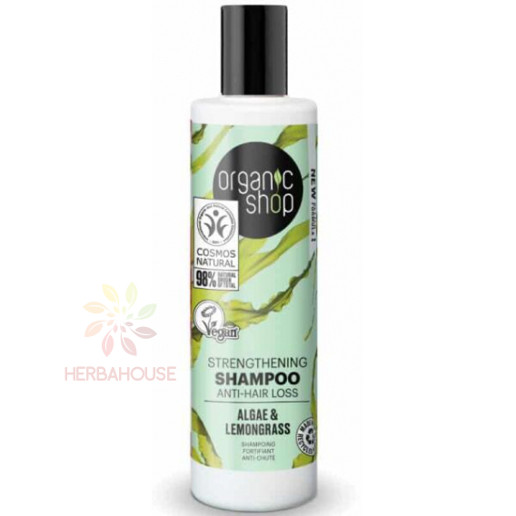Obrázok pre Organic Shop Posilňujúci šampón proti vypadávaniu vlasov s riasami a citrónovou trávou (280ml)
