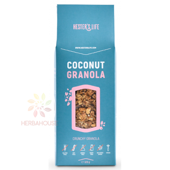 Obrázok pre Hester´s Life Coconut Bezlepková granola kokosová bez pridaného cukru (320g) 