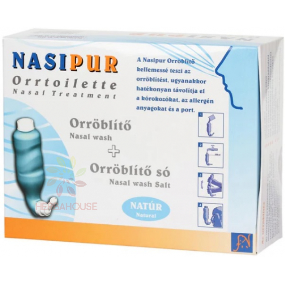 Obrázok pre Nasipur Sada na výplach nosa (Konvička 1ks + soľ 30ks)