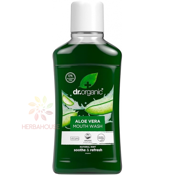 Obrázok pre Dr.Organic Ústna voda s Bio Aloe Vera mentolová príchuť (500ml)