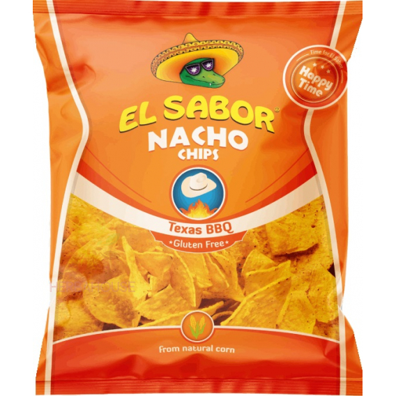 Obrázok pre El Sabor Bezlepkový Nachos chips s príchuťou BBQ (225g)