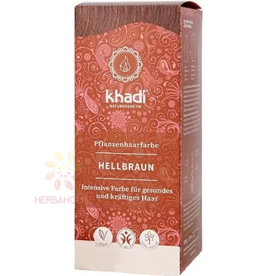 Obrázok pre Khadi rastlinná farba na vlasy - svetlo hnedá (100g)