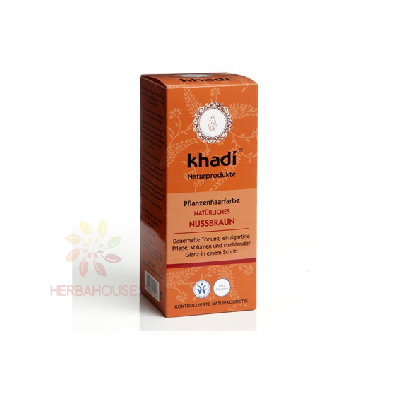 Obrázok pre Khadi rastlinná farba na vlasy - orechovo hnedá (100g)