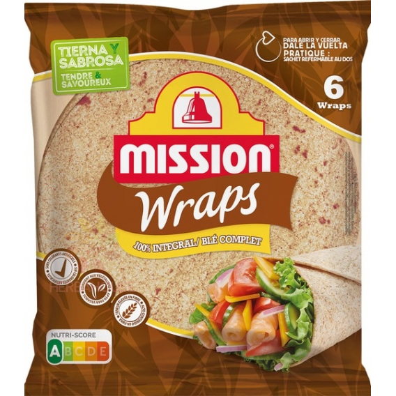Obrázok pre Mission Wrap tortilla celozrnná 6ks (370g) 