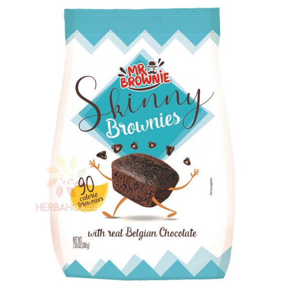 Obrázok pre Mr.Brownie Skinny kakaové Brownies s kúskami belgickej čokolády (200g)