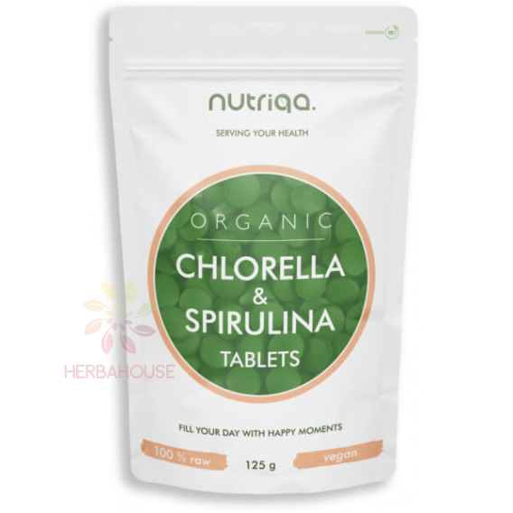 Obrázok pre Nutriqa Bio Spirulina a Chlorella tablety (125g)