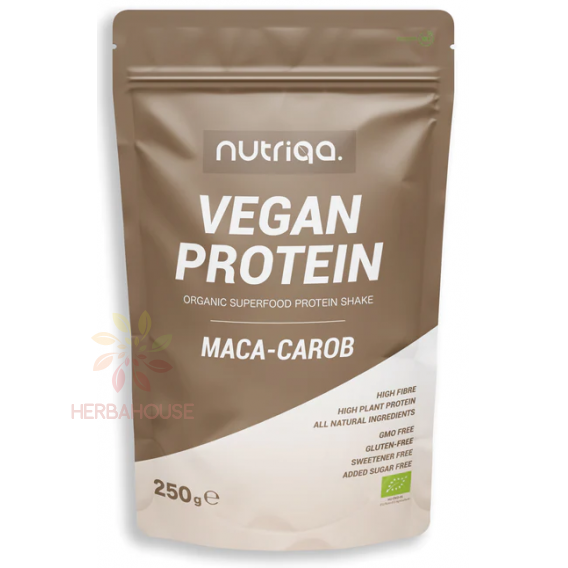 Obrázok pre Nutriqa Bio Vegan Proteínová zmes - maca a karob (250g)
