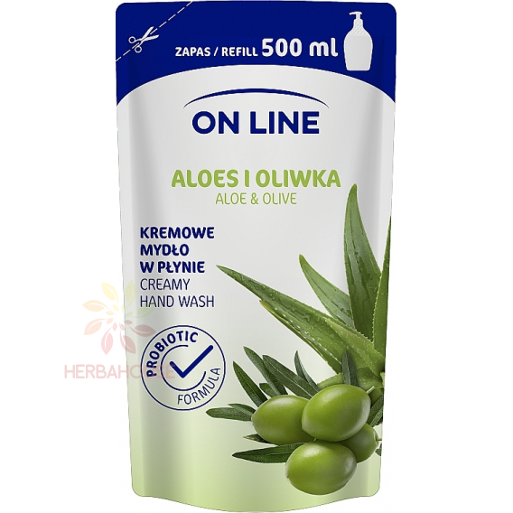 Obrázok pre On Line Tekuté mydlo Aloe Vera a oliva náhradná náplň (500ml)