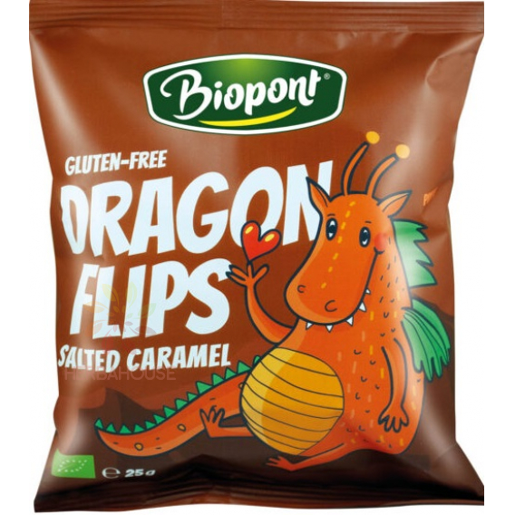 Obrázok pre Biopont Bio Dragon Flips Bezlepkové Kukuričné chrumky slaný karamel (25g)