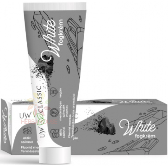 Obrázok pre Charlotte Cosmetic UW Classic White zubná pasta s aktívnym uhlím (75ml)