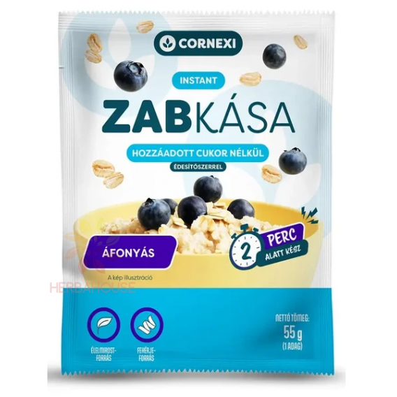 Obrázok pre Cornexi Ovsená kaša čučoriedková s chia semienkami bez cukru so sladidlom (55g)