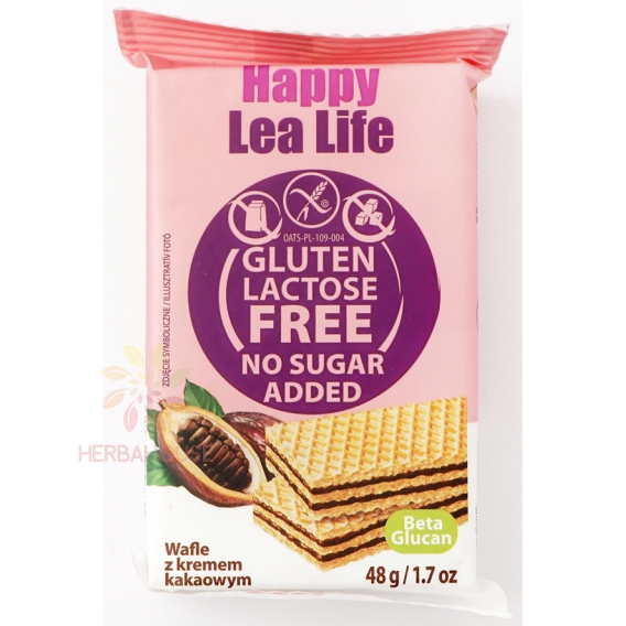 Obrázok pre Flis Lea Life Bezlepkové oblátky s kakaovou náplňou bez cukru (48g)