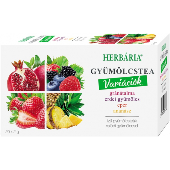 Obrázok pre Herbária Variácie ovocných čajov - granátové jablko, lesné ovocie, jahoda, ananás (20ks)