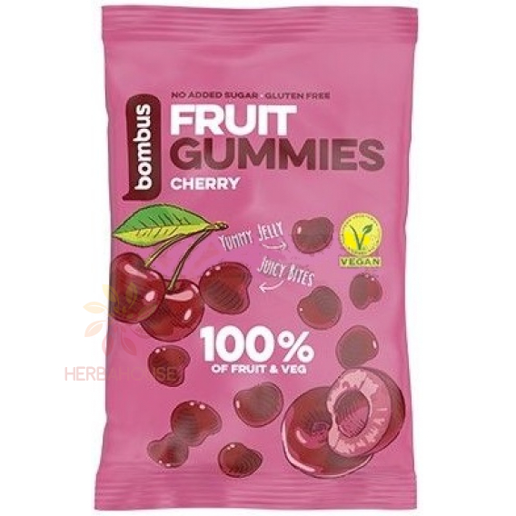 Obrázok pre Bombus Fruit Gummies gumové cukríky čerešňové (35g)