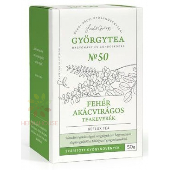 Obrázok pre Györgytea Čajová zmes z kvetov bielej akácie - sypaný čaj na reflux (50g)
