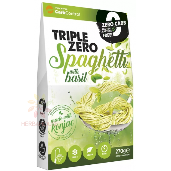 Obrázok pre Forpro Triple Zero Pasta Konjac cestoviny s bazalkou špagety (270g)