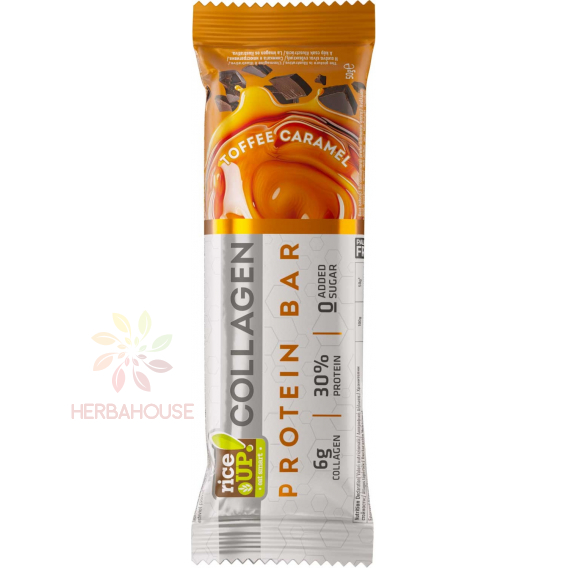 Obrázok pre Rice Up Kolagénová proteínová tyčinka Toffee Caramel (50g)