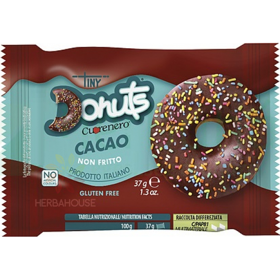 Obrázok pre Cuorenero Donuts Kakao Bezlepková šiška s cukrovou polevou a posypom (37g)