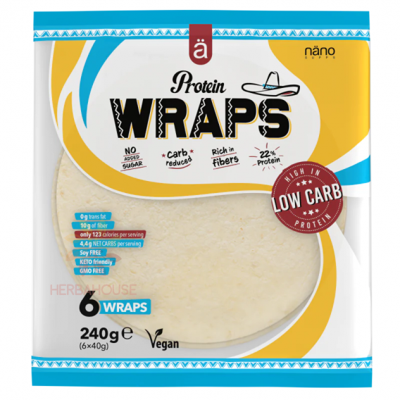 Obrázok pre Nanosupps Vegan Protein Wrap tortilla bez pridaného cukru 6ks (240g) 