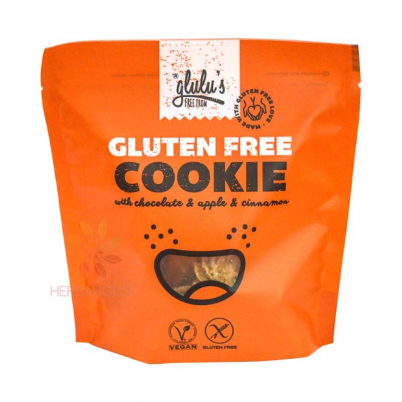 Obrázok pre Glulu's FreeFrom Vegan Bezlepkové Čokoládovo-jablkovo-škoricové sušienky (100g) 