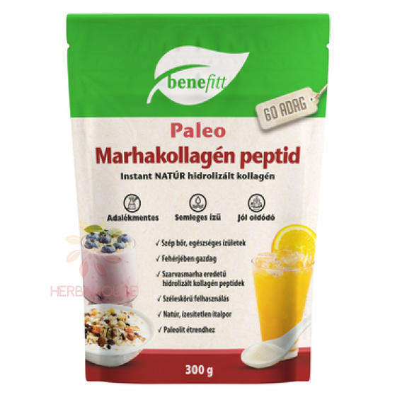 Obrázok pre Benefitt Paleo Instantný hydrolyzovaný hovädzí kolagén - natúr (300g)