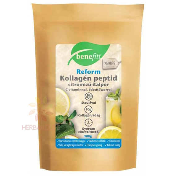 Obrázok pre Benefitt Reform Hovädzí kolagénový peptidový nápoj v prášku s vitamínom C a stéviou - citrónová príchuť (300g)