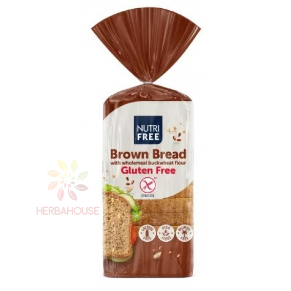 Obrázok pre Nutri Free Brown Bread Bezlepkový hnedý chlieb s celozrnnou pohánkovou múkou (300g)