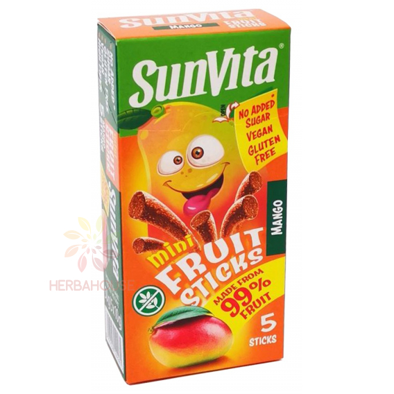 Obrázok pre SunVita Bezlepkové Mini ovocné tyčinky bez pridaného cukru - mango (50g)