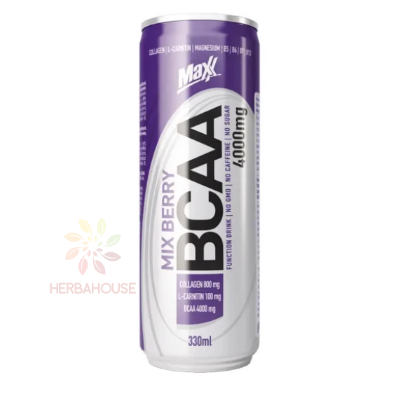 Obrázok pre Maxx BCAA Mix Berry sýtený nealkoholický nápoj s príchuťou bobuľového ovocia (330ml)