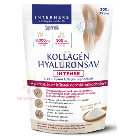 Obrázok pre Interherb Intense Prášok kolagén a kyselina hyalurónová (300g)