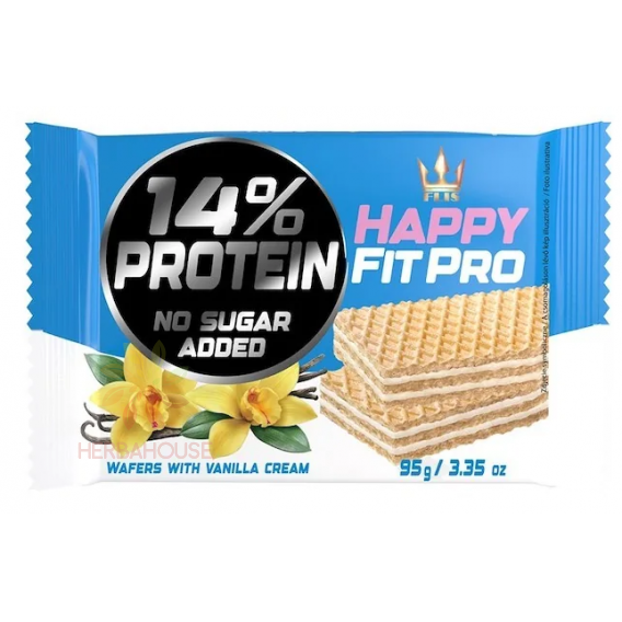 Obrázok pre Flis Happy Fit Pro oblátky s vanilkovou náplňou bez cukru (95g)