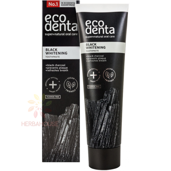 Obrázok pre Ecodenta Black Whitening bieliaca zubná pasta bez fluoridov (75ml)