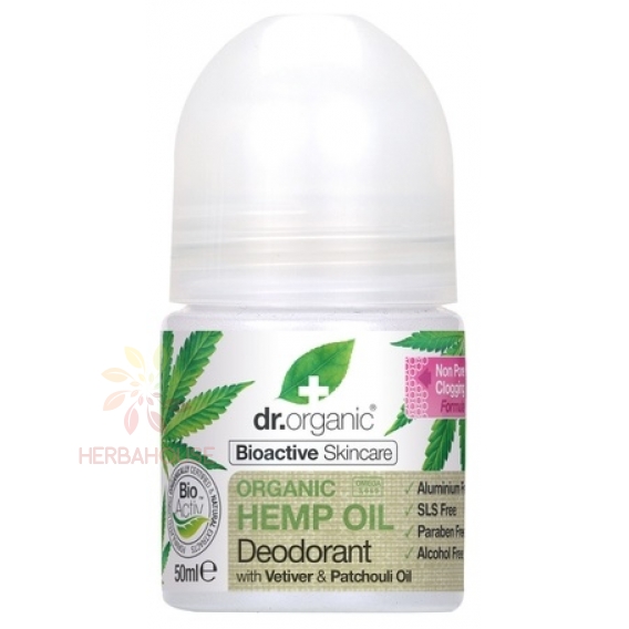 Obrázok pre Dr.Organic Prírodný deodorant s konopným olejom bez hliníkových solí a alkoholu (50ml)