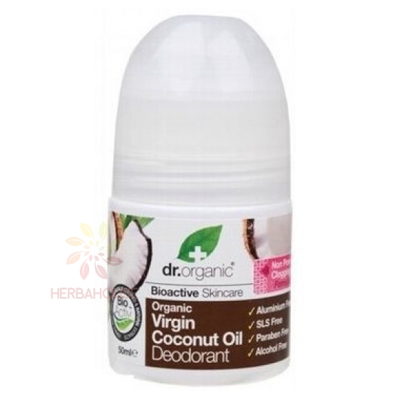 Obrázok pre Dr.Organic Prírodný deodorant s panenským kokosovým olejom bez hliníkových solí a alkoholu (50ml)