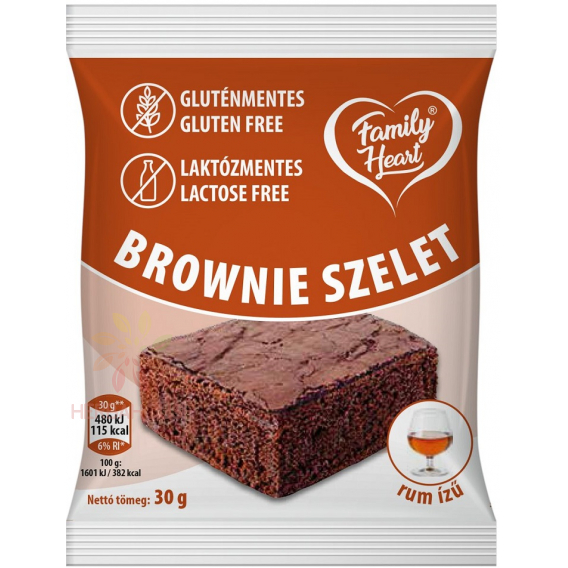 Obrázok pre Family Heart Bezlepkový a bezlaktózový Brownie rez kakaový s rumovou príchuťou (30g)