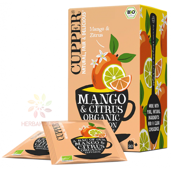 Obrázok pre Cupper® Bio ovocno-bylinný čaj porciovaný s mangom a citrusmi (20ks)