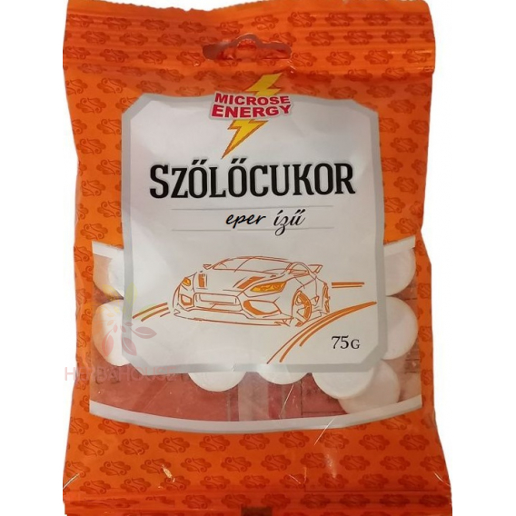 Obrázok pre Microse Hroznový cukor pastilky s jahodovou príchuťou (75g)