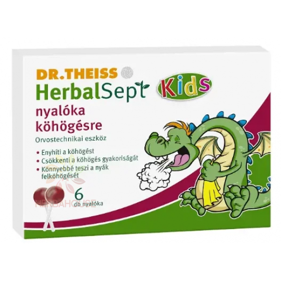 Obrázok pre Dr.Theiss HerbalSept Kids lízanky na kašeľ (6ks)