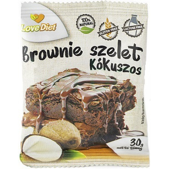 Obrázok pre LoveDiet Bezlepkový Brownie rez kakaový s kokosovou príchuťou (30g)