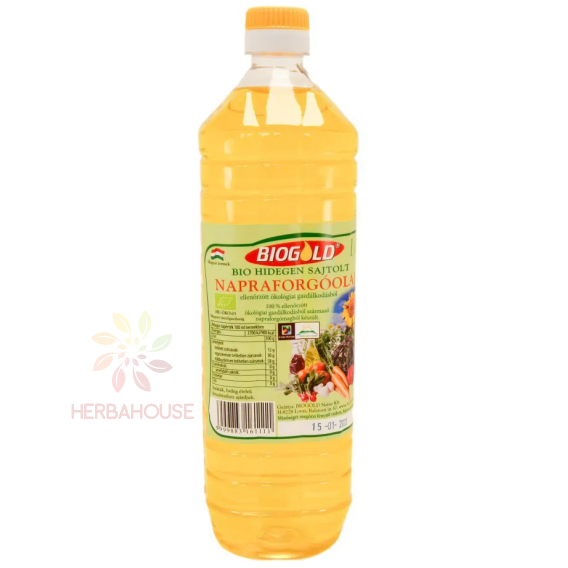 Obrázok pre Biogold Bio Slnečnicový olej lisovaný za studena (1000ml)